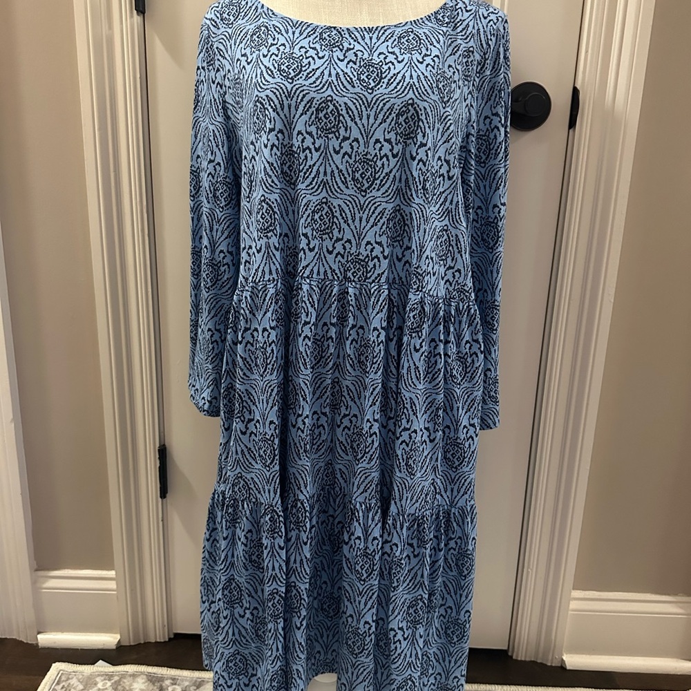 Lilly Pulitzer Geanna Swing Dress Go Your Own Way - Elegant Blue Turtle Pattern